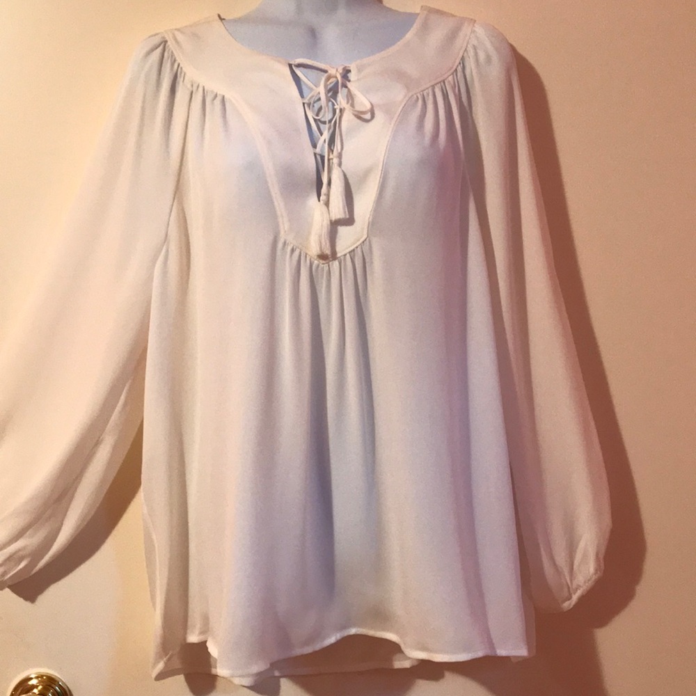 Joie cream color silk peasant blouse